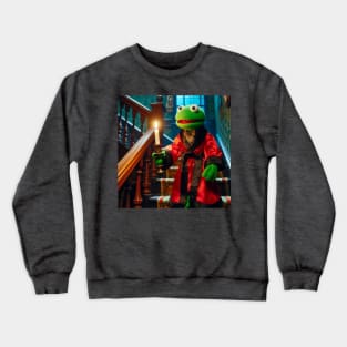 Puppet checking for strange sounds Crewneck Sweatshirt